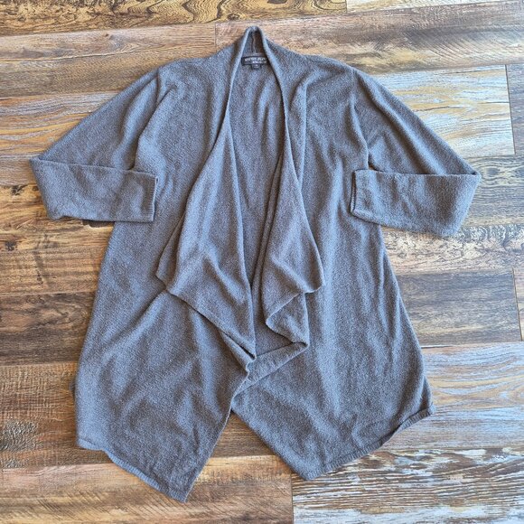 Barefoot Dreams Bamboo Chic Lite Knit Drap Wrap Open Cardigan Dark Grey Sz.L/XL - Picture 1 of 13